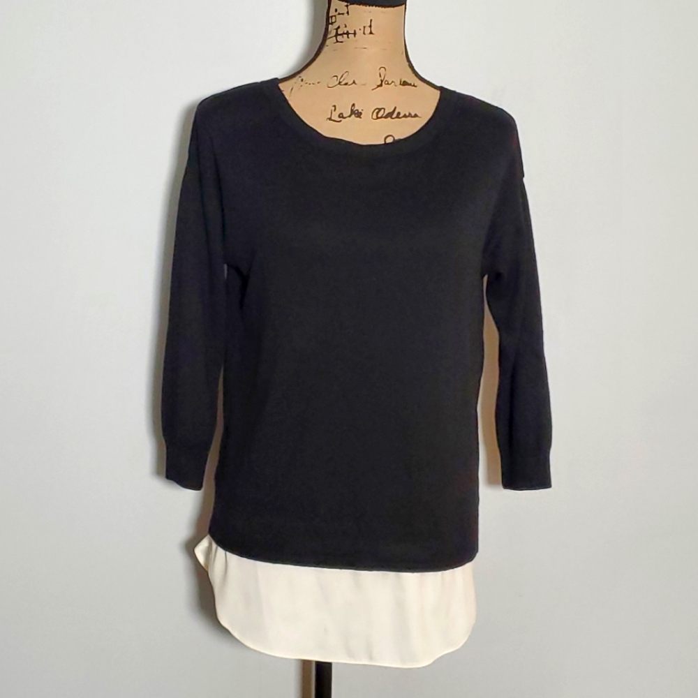 Ann Taylor Black split back top size small